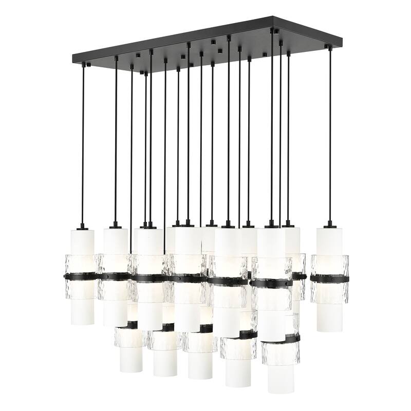 Cayden 17 Light Linear Chandelier in Matte Black - Matte Black