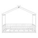 preview thumbnail 10 of 8, Twin Size Wood House Bed Frame with Fence & Roof, Playhouse Style Bed for Kids & Teens, Sturdy Pinewood Construction, White