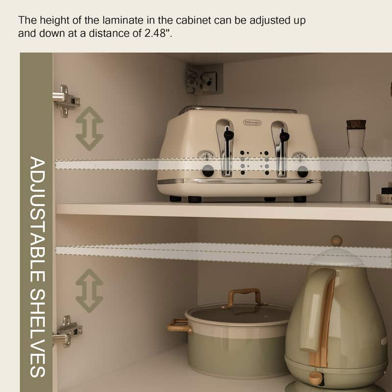 2 Piece Modular Closet Storage Set with Floor and Wall Cabinets Pantry