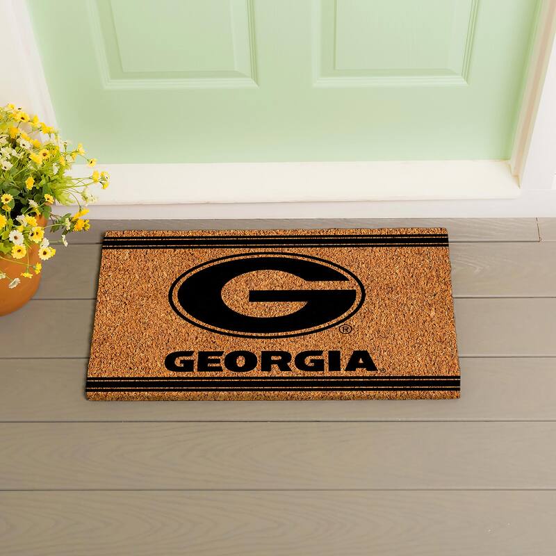 University of Georgia Monochrome Indoor/Outdoor Coir Door Mat - 28" x 16"