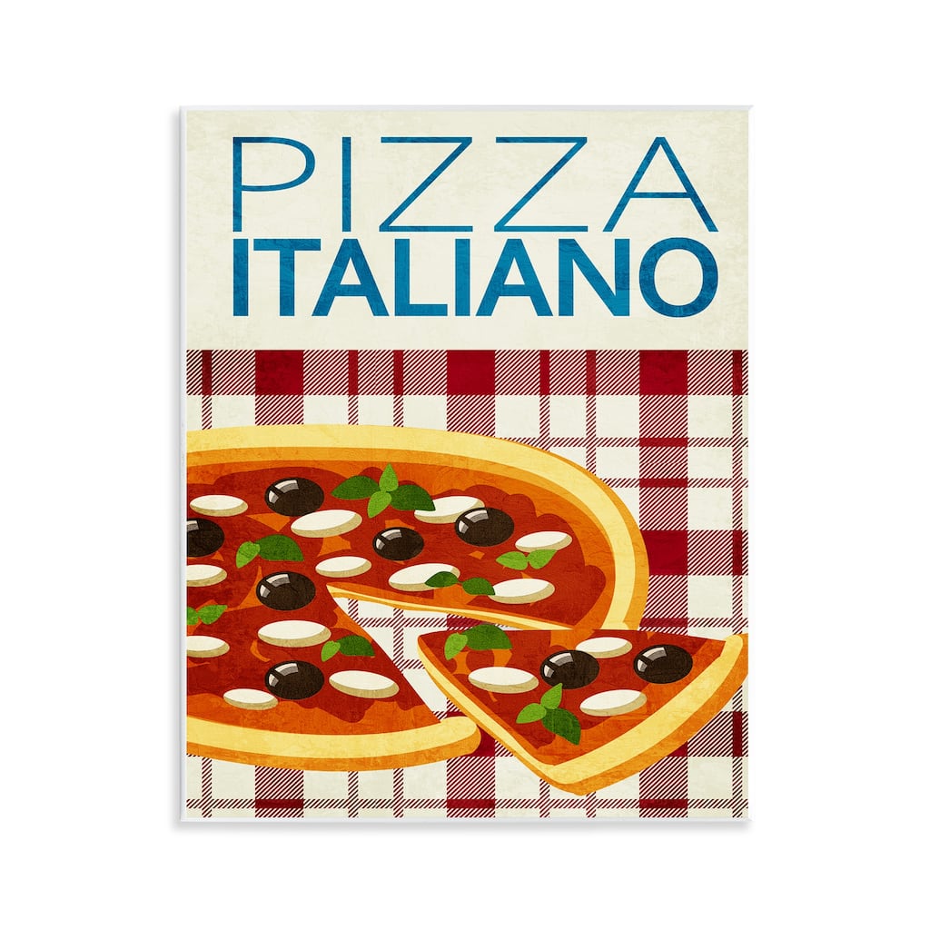 Stupell Classic Pizza Italiano Wall Plaque Art Design By Kim Allen