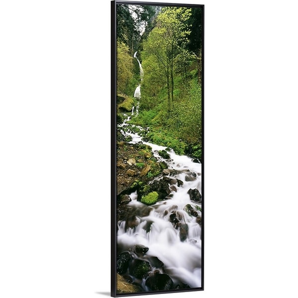 "Wahkeena Waterfall Columbia Gorge OR" Black Float Frame Canvas Art. Opens flyout.