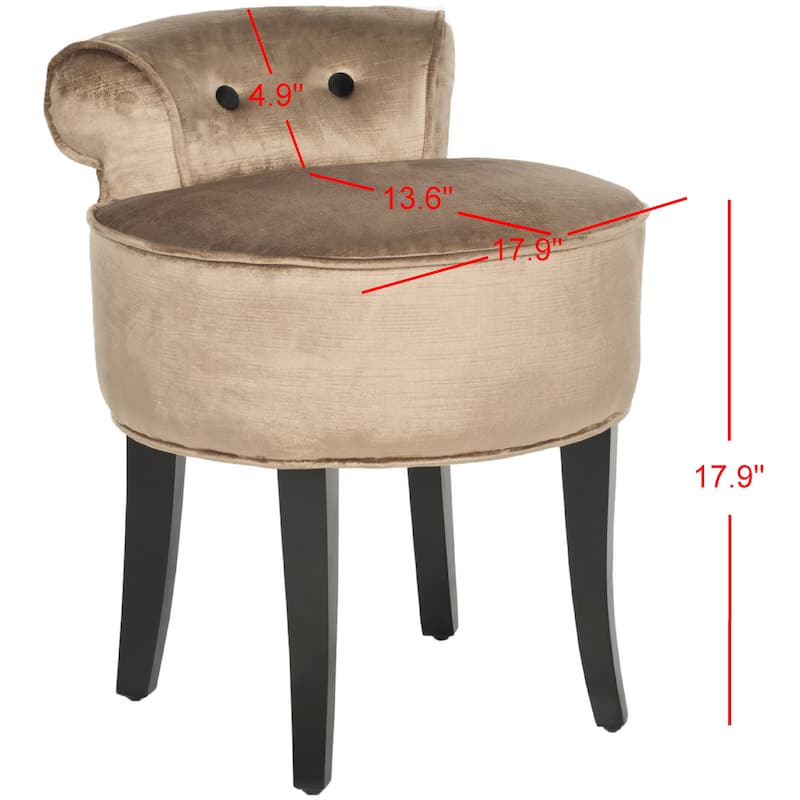 SAFAVIEH Aja Vanity Stool - 17.9" x 19" x 22.8" - 18Wx19Dx23H