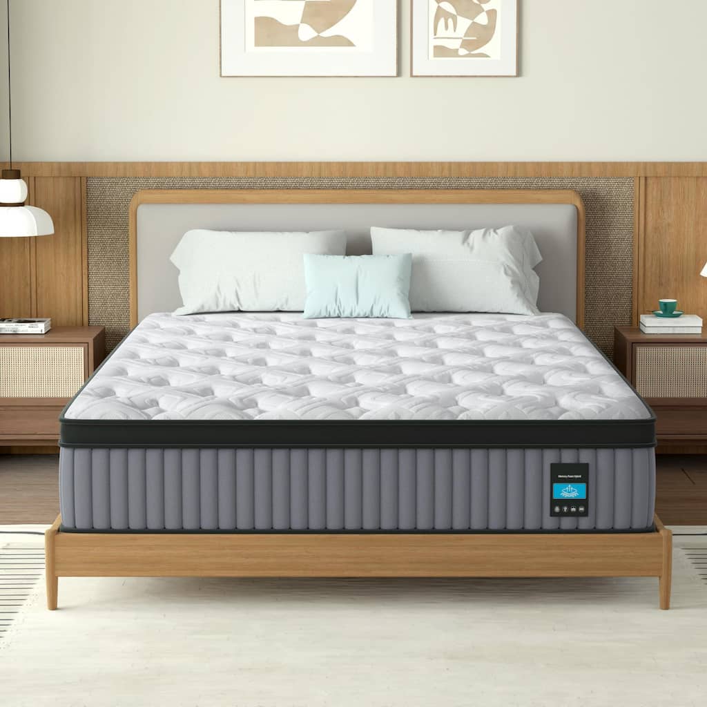 14 Inch Hybrid Mattress King - Memory Foam & Pocket Spring Bed - Cooling, Pressure Relief Luxury Ergonomic Mattress