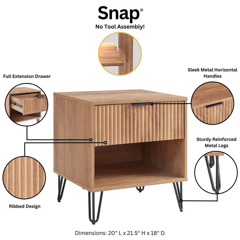 Manhattan Comfort 2-Piece Dumbo Modern Standard 3-Drawer Dresser Nightstand Set