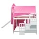 preview thumbnail 8 of 22, Wooden Full Size Loft Bed with Tent and Tower