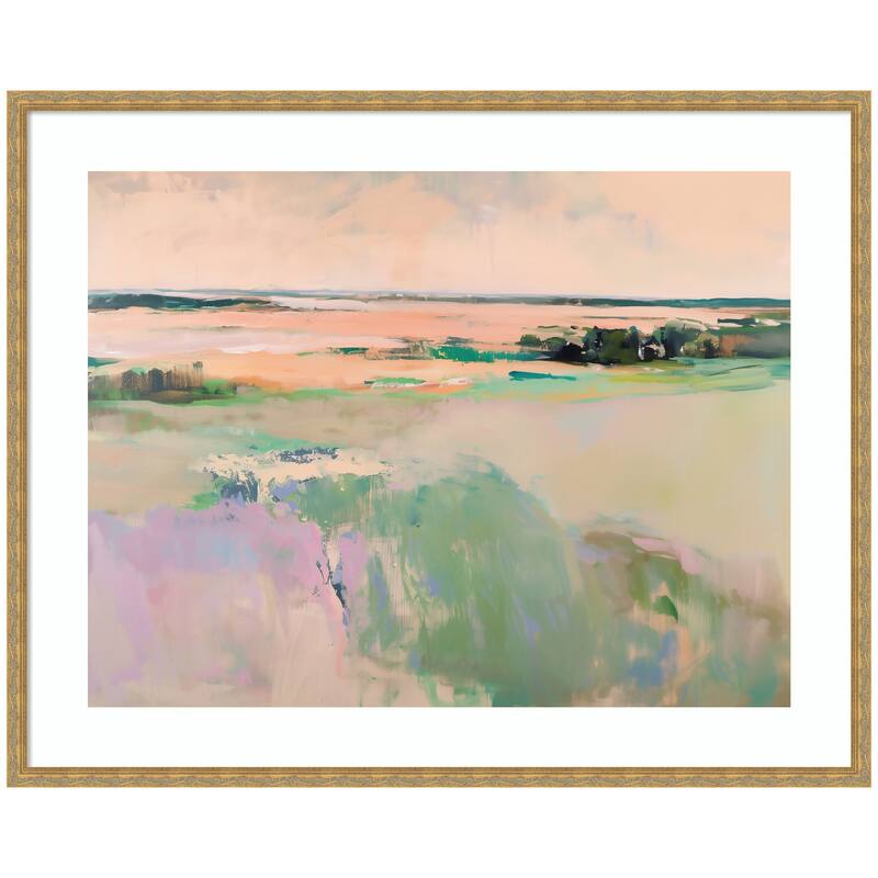 Kate and Laurel Framed Art Pastel Horizon III by Amy Lighthall - 42x34 - Gold
