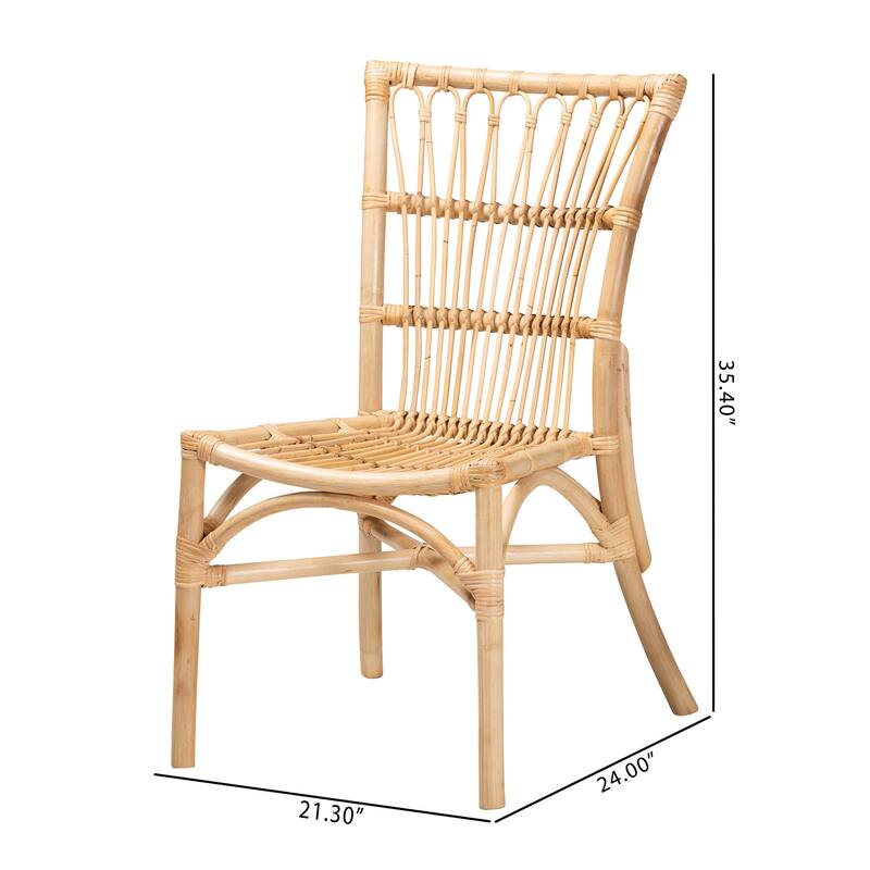 Ammi Modern Bohemian Natural Brown Rattan Dining Chair