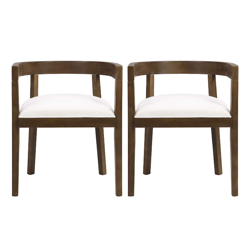 Ladieu Fabric and Wood Tub Dining Chairs （Set of 2）by Christopher Knight Home