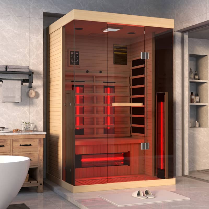 Infrared Sauna up to 4 Person with 15 Minutes Warm-up Heater Tube & Carbon Plate - 2 Person - Indoor