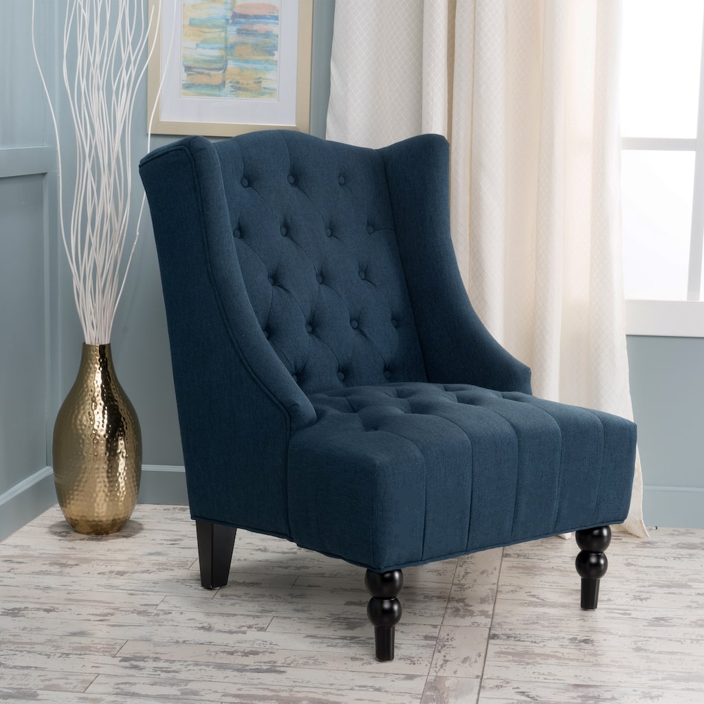 Toddman Tufted High-back Club Chair by Christopher Knight Home - 27.25" L x 33.75" W x 38.50" H
