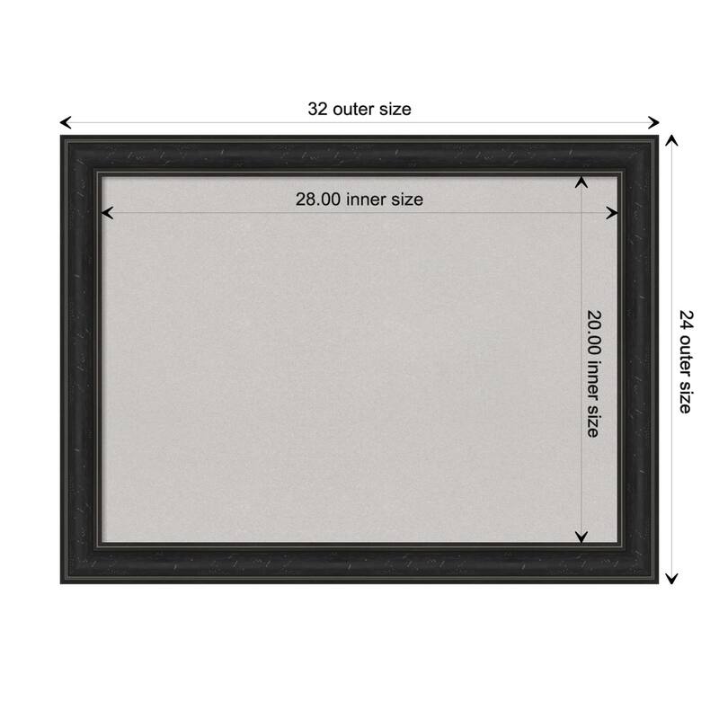 Shipwreck Black Narrow Framed Grey Corkboard Bulletin Board - Board Size 28x20