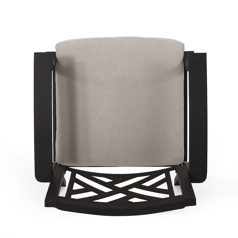 Roomfitters Accent Outdoor Dining Chairs, Set of 2 in Light Beige and Antique Matte Black, Stylish and Durable Aluminum Design