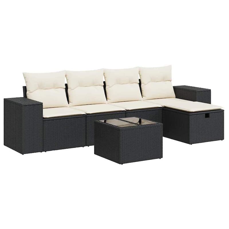 vidaXL Garden Sofa Set Beige/Black/Brown/Grey