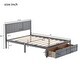 preview thumbnail 3 of 8, Full Size Platform Bed with Under-bed Drawers and Extra Legs for Stability, Grey