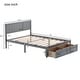 preview thumbnail 21 of 34, Twin/Full Solid Wood Bed Frame with Headboard and Storage Drawers, Kids Platform Bed Frame Twin/Full Size, No Box Spring Needed