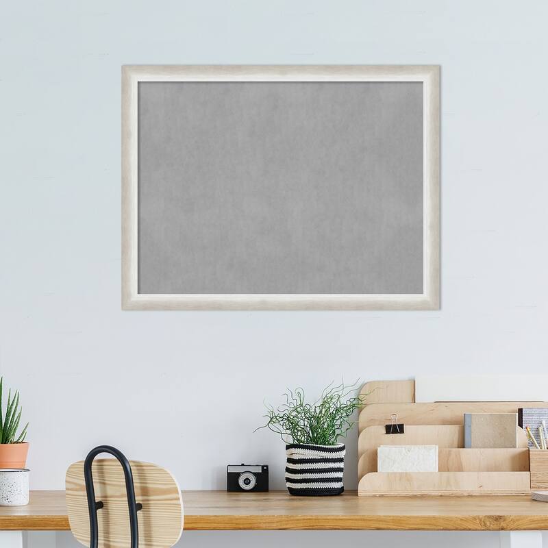 Amanti Art Two Tone Silver Framed Magnetic Board