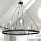 The Gray Barn Highclere 12-light Wagon Wheel Chandelier - 40"x40"x35.93" - Classic Black/Contemporary Brass Dust