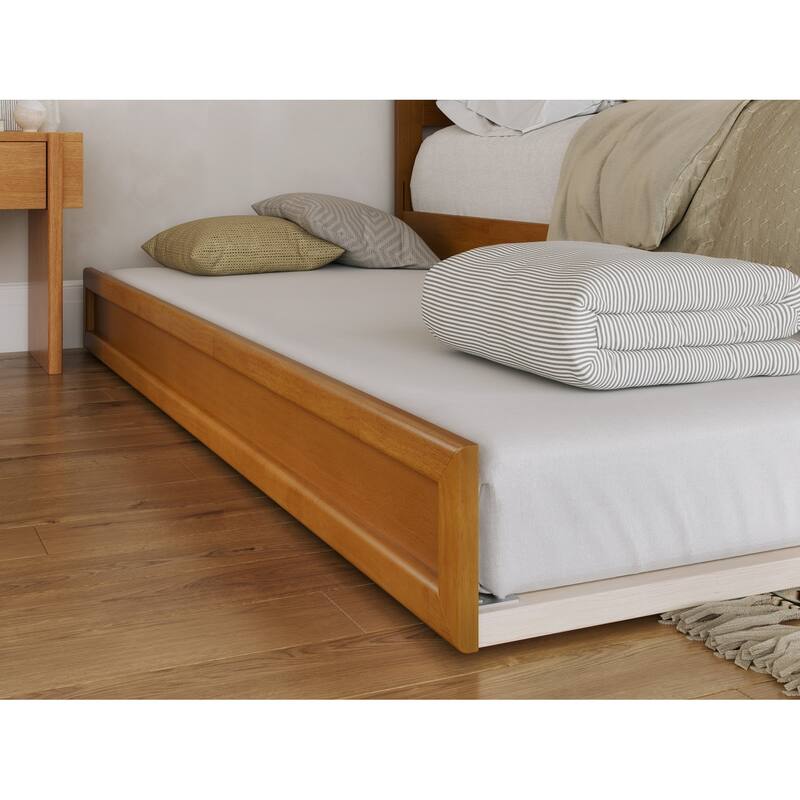 Malta Platform Bed with Panel Footboard and Twin XL Trundle