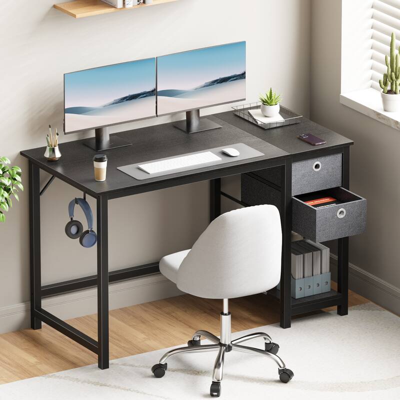 Modern Computer Office Desk with 2 Storage Drawers
