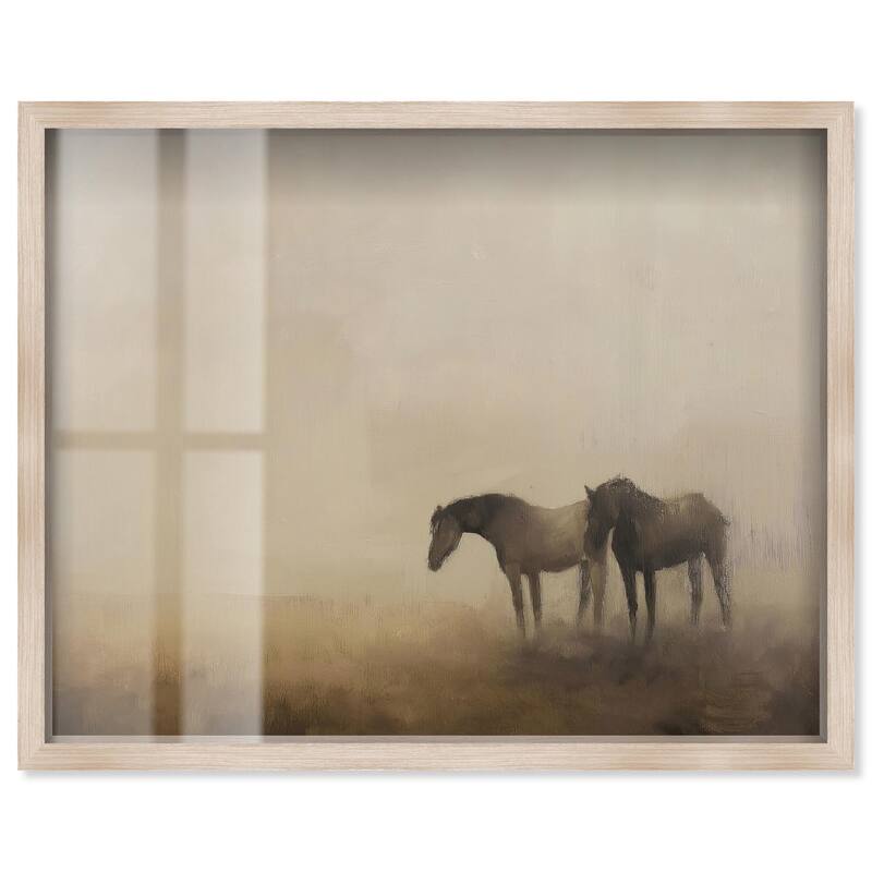 Equine Duo Shadowbox by Art Remedy - Natural - 45" x 36"