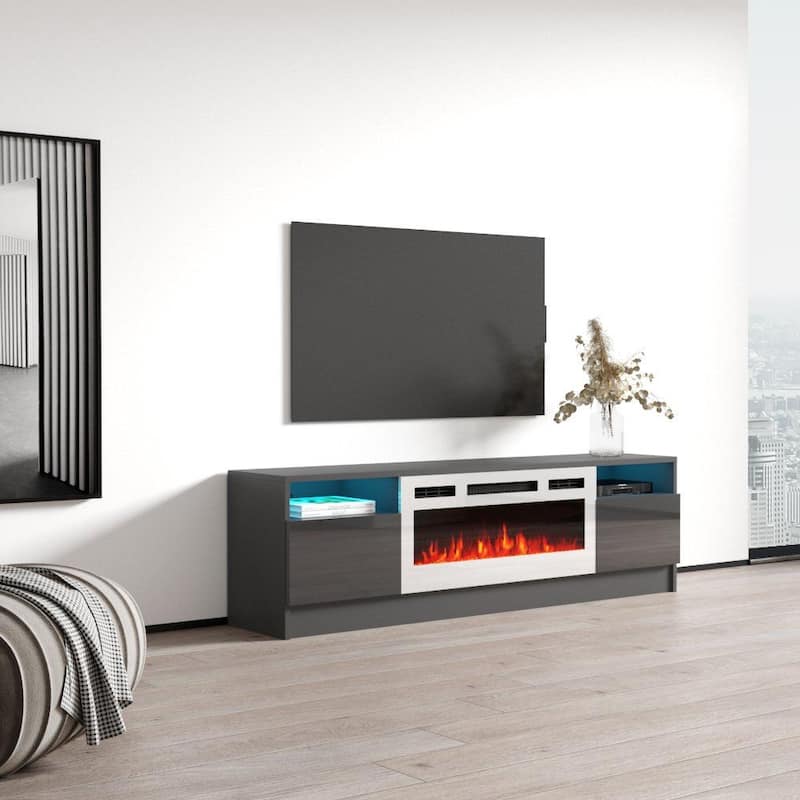 Duke 01 WH-EF Electric Fireplace 63" TV Stand