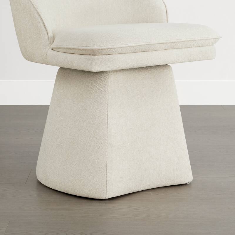 Darah Upholstered Swivel Armless Dining Chair Double-layered Cushions