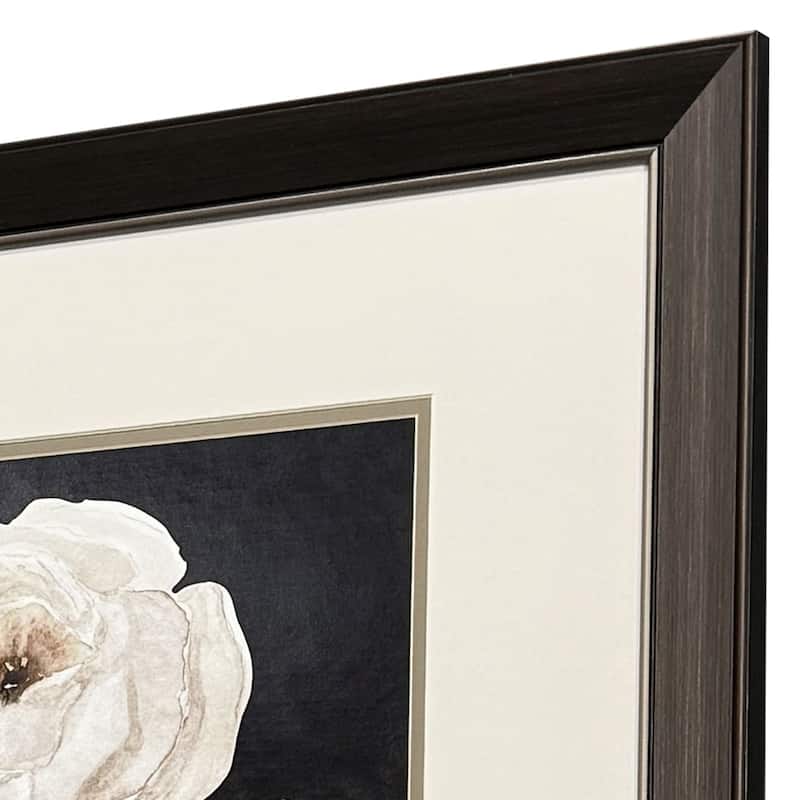 HomeRoots Set Of Two Botanical on Black Brown Framed Wall Art