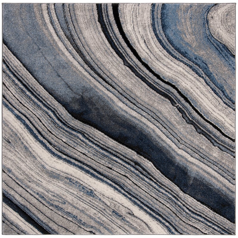 SAFAVIEH Spirit Tabitha Modern Abstract Rug - 6'7" Square - Blue/Grey
