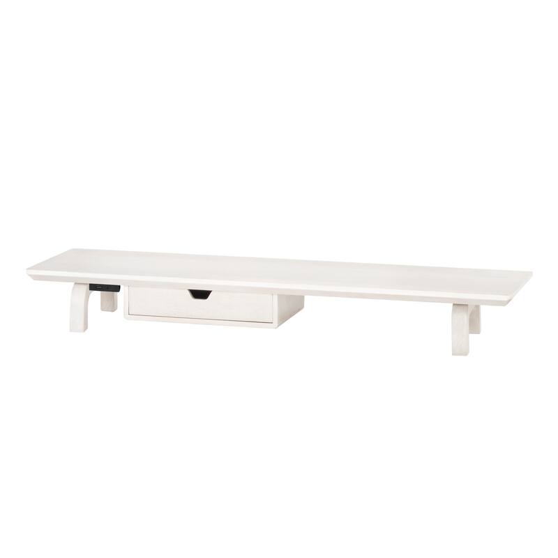 Jani Wood Monitor Stand Riser Desk - Ergonomic Design Stand, Desktop Organizer Table for Home, Office Workspace, Gaming Desk