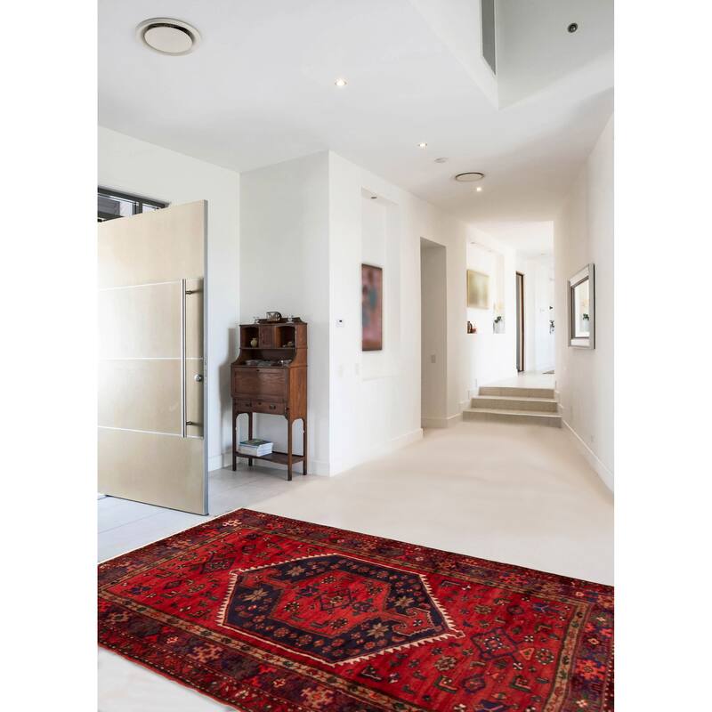 ECARPETGALLERY Hand-knotted Andelz Red Wool Rug - 4'4 x 7'1