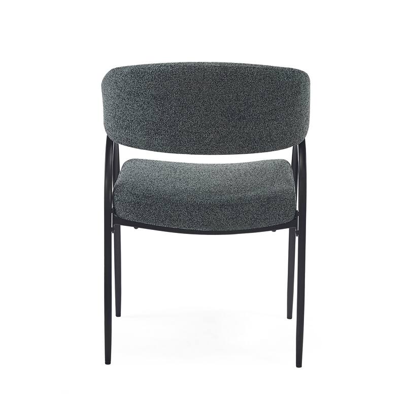 Modern Set of 2 Dining Chairs with Padded Backrest Seat, Metal Legs for Dining Room Living Room and Café