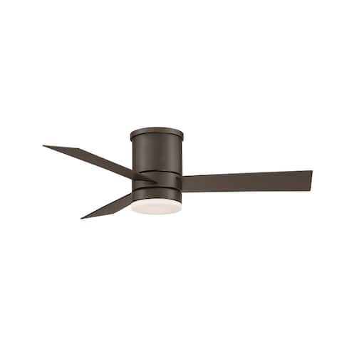 Axis 44 Inch Three Blade Indoor / Outdoor Smart Flush Mount Ceiling Fan with Six Speed DC Motor and LED Light.