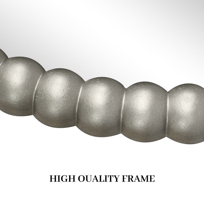 Antique Farmhouse Beaded Round Wall Mirror