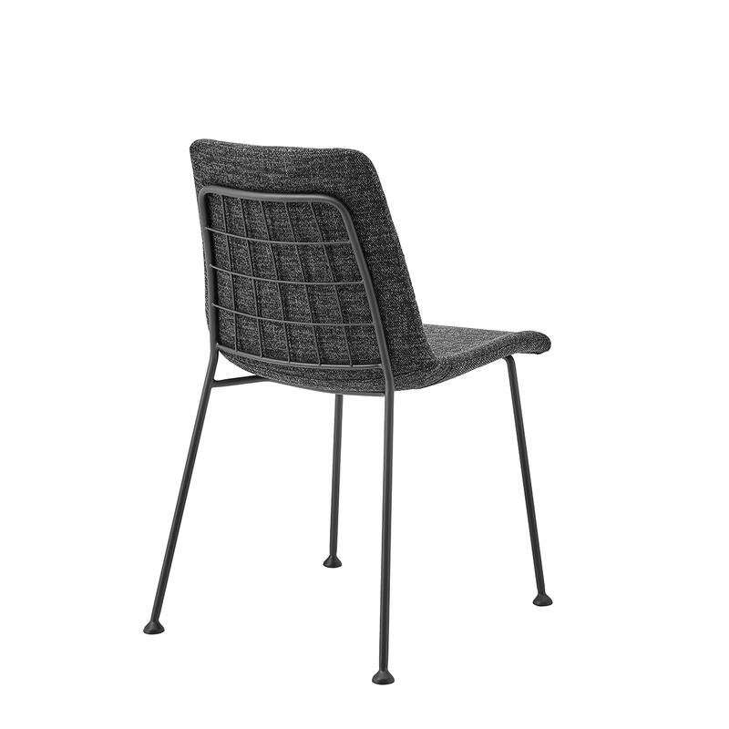 Elma Side Chair in Black Fabric with Matte Black Frame and Legs - Set of 2