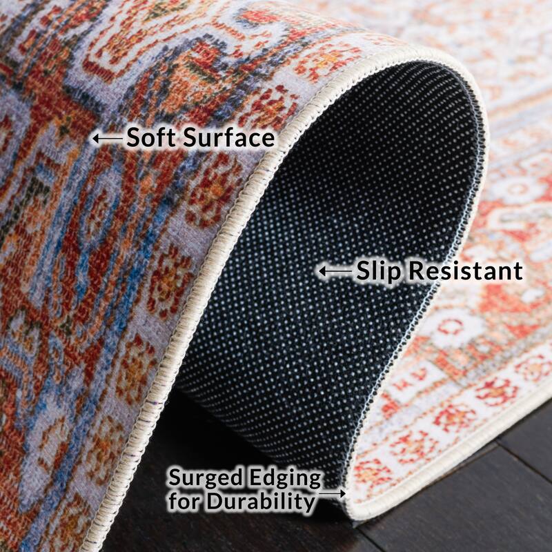 SAFAVIEH Tucson Machine Washable Slip Resistant Zada Traditional Rug