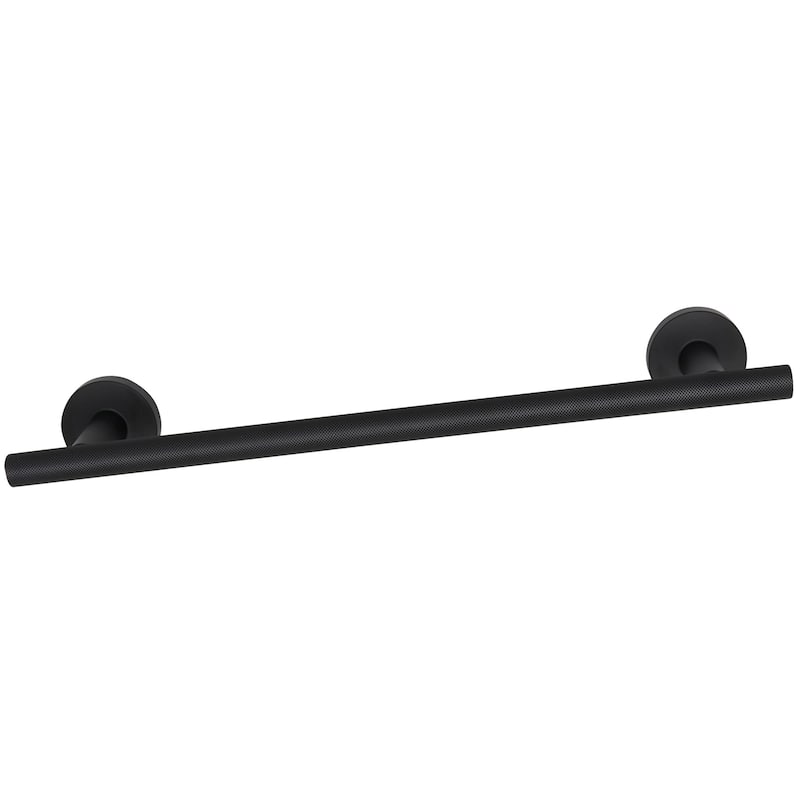 Alno A9420-12-TOWEL-KNURLED Vita Bella Modern 12" Center to Center - Matte Black
