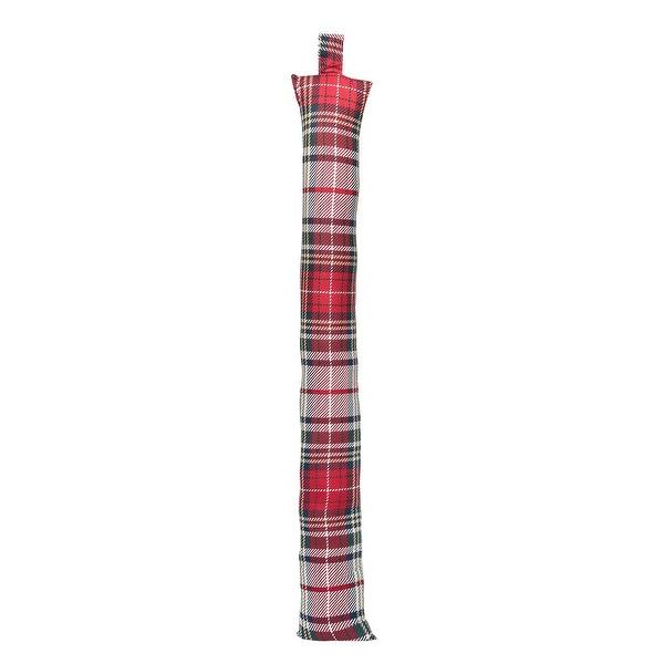 slide 1 of 3, Anthony Plaid Door Drafter - 4.5" x 4" x 36"