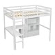 preview thumbnail 4 of 4, Full Size Loft Wood Bed with Desk and Storage Shelves