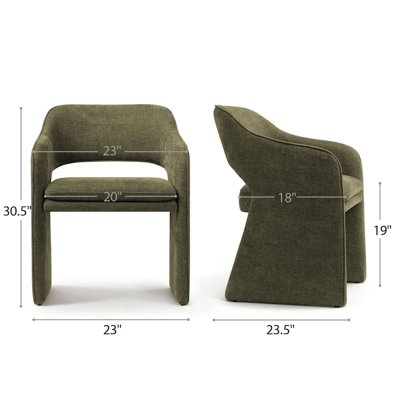 Upholstered Fabric Dining Armchair (Set of 2)