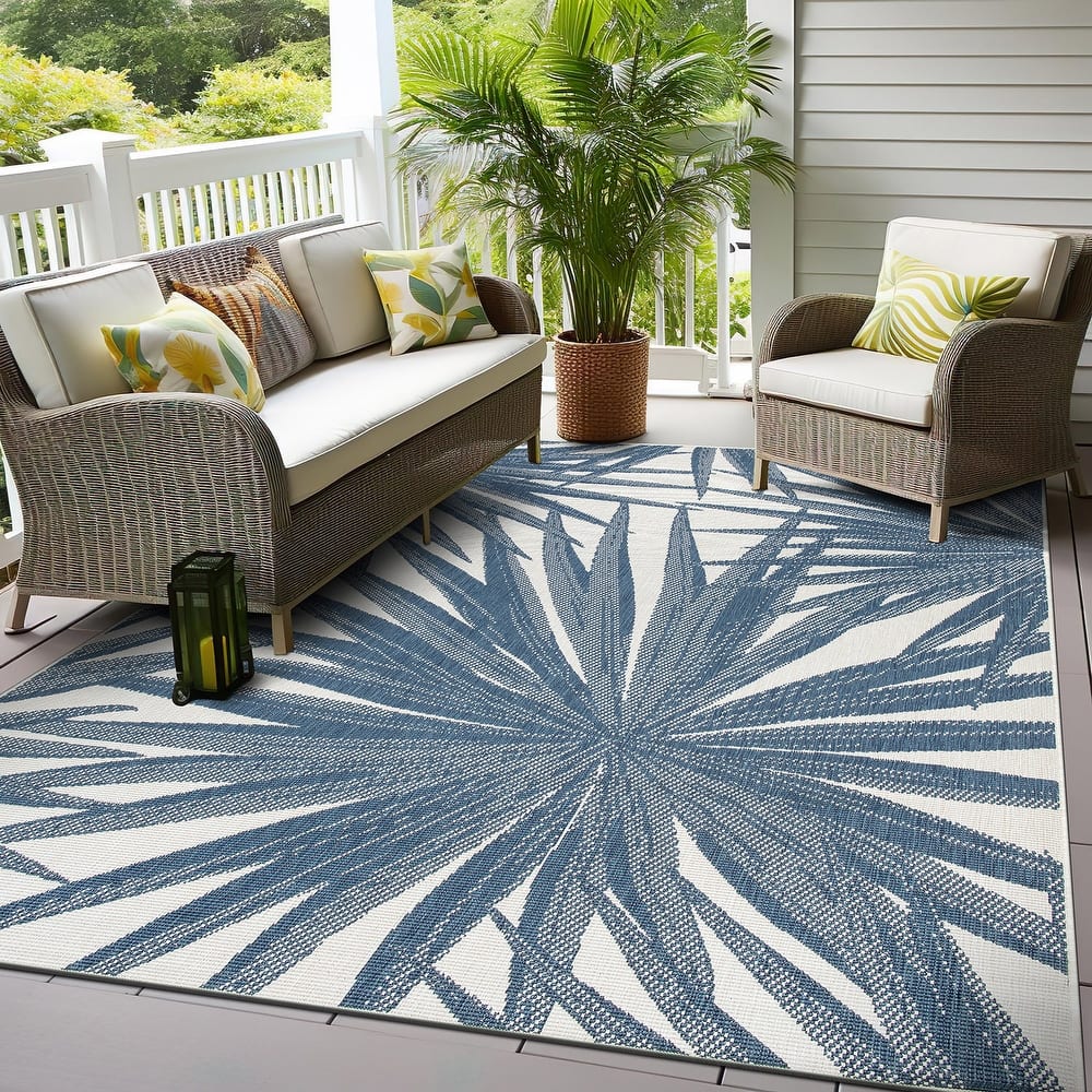 World Rug Gallery Tropical Nature Inspired Indoor/Outdoor Area Rug