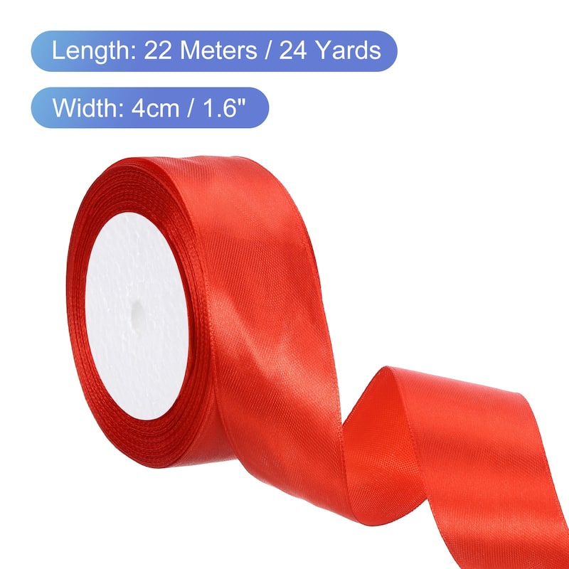 24 Yards Satin Ribbon Polyester for Gift Decoration - Red