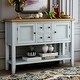 preview thumbnail 55 of 61, Vintage Elegant Style Buffet Sideboard Console Table with 4 Storage Drawers, 2 Cabinets & Bottom Shelf (Antique Gray)