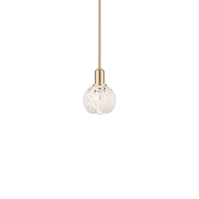 Innovations Lighting 716-1S-9-6 White Mouchette Pendant White - Champagne Bronze / White Mouchette