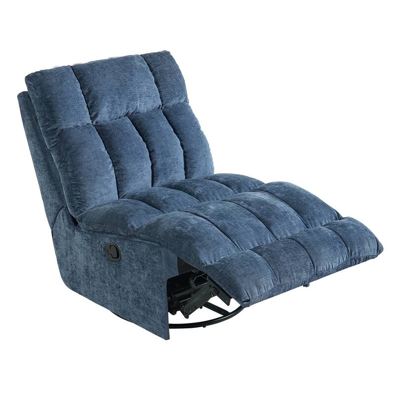 360° Swivel Rocker Recliner Chair Chenille Upholstered Manual Recliner