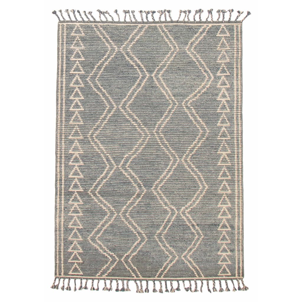 ECARPETGALLERY Hand-knotted Tangier Dark Grey Wool Rug - 5'3 x 7'5