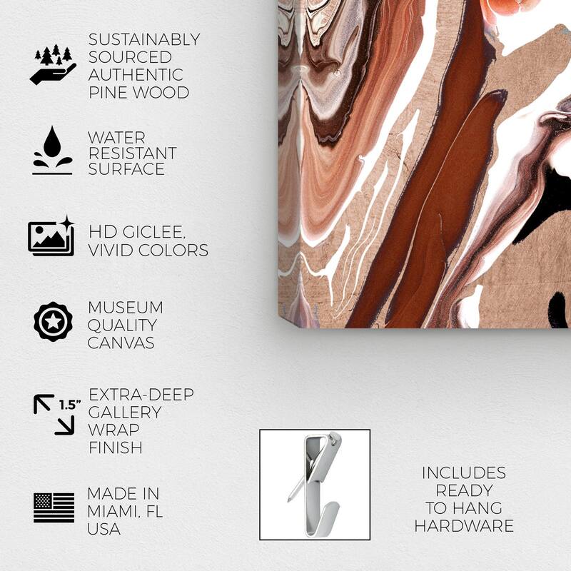 Wynwood Studio Canvas Abstract Maroon Brown and Dark Brown Modern & Contemporary Wall Art Canvas Print
