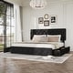 preview thumbnail 7 of 31, Bed Frame with 4 Storage Drawers, Linen Upholstered Platform Bed Frame with Adjustable Headboard