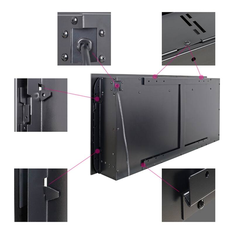 36" Recessed Ultra Thin Tempered Wall Mounted Electric Fireplace