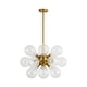 preview thumbnail 48 of 56, 18-Light Cluster Blue Glass Bubble Chandelier - 25in Wide Gold